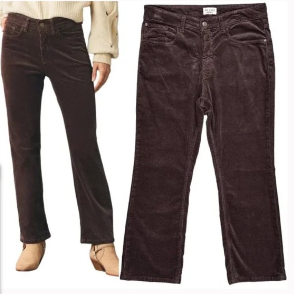 Anthropologie | Pilcro The Yaya Mid-Rise Corduroy Crop Flare Jeans in Brown